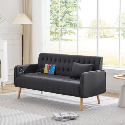 Chloe-Nicole 57.48'' Faux Leather Loveseat