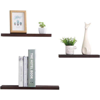 Zamian 3 Piece Solid Wood Floating Shelf