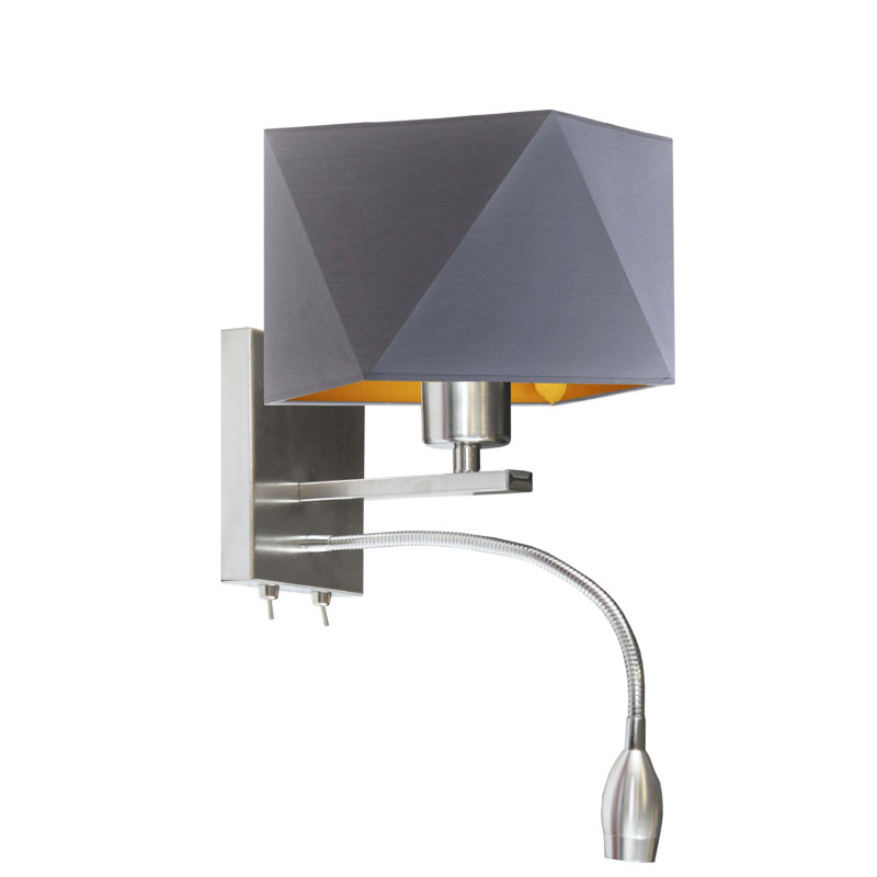 Dareau Steel LED Armed Sconce, Grey