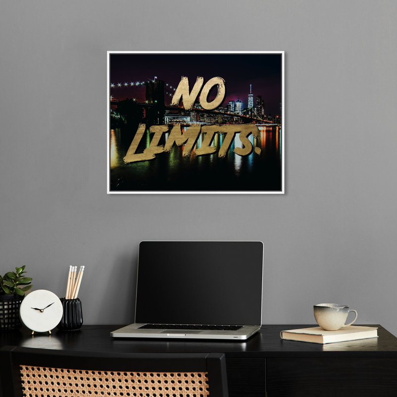 No Limits, impression de citations sur toile par Notoriart, Cadre blanc, H 21 po x l 25 po