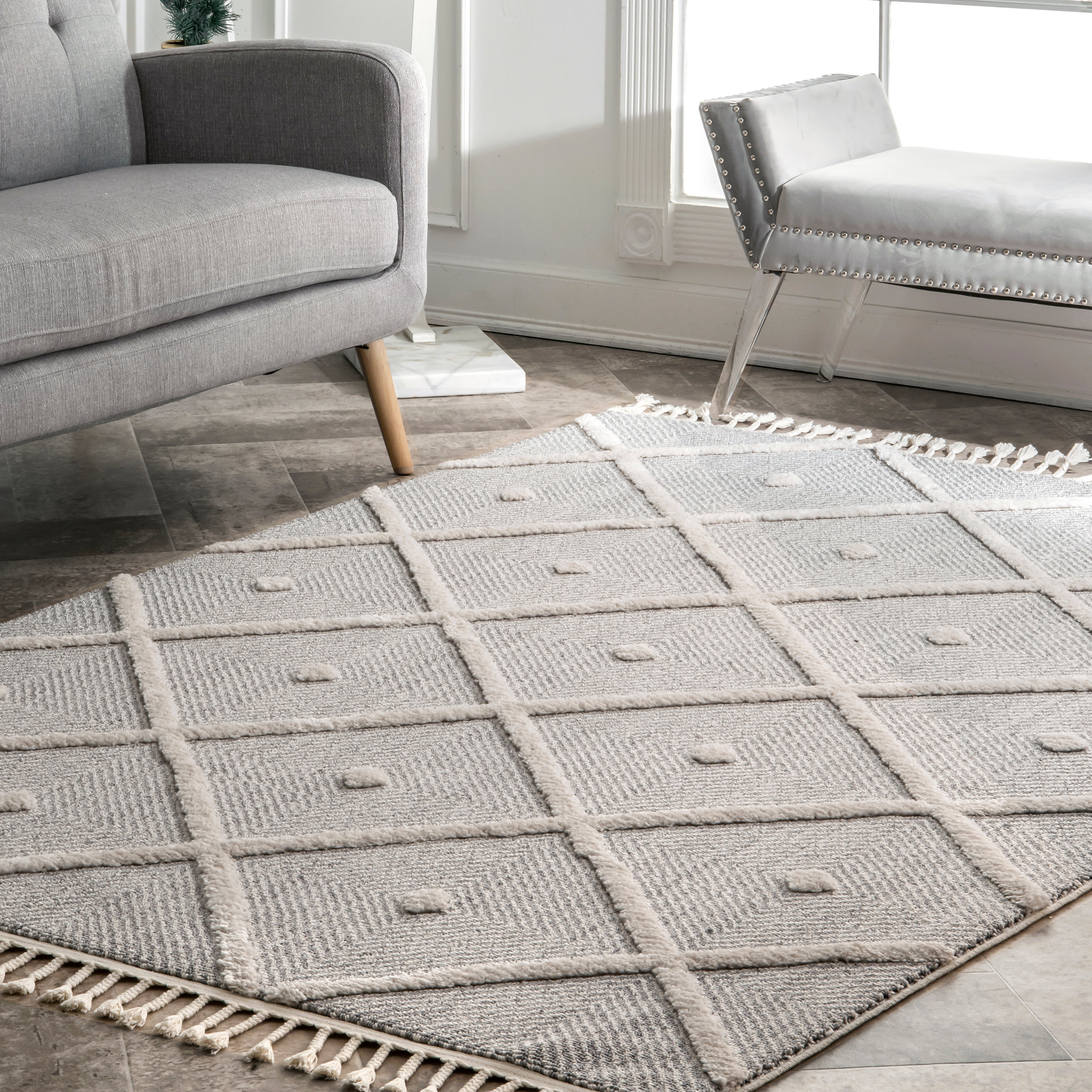 Union Rustic Molimo Geometric Beige Area Rug & Reviews | Wayfair