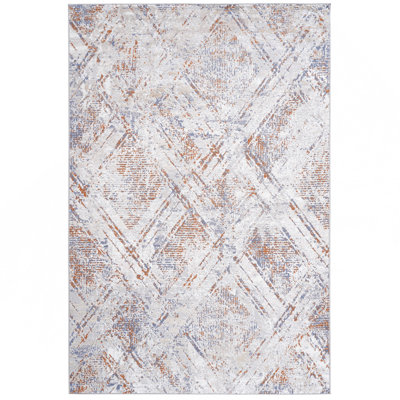 Tapis beige / géométrique 8 x 10