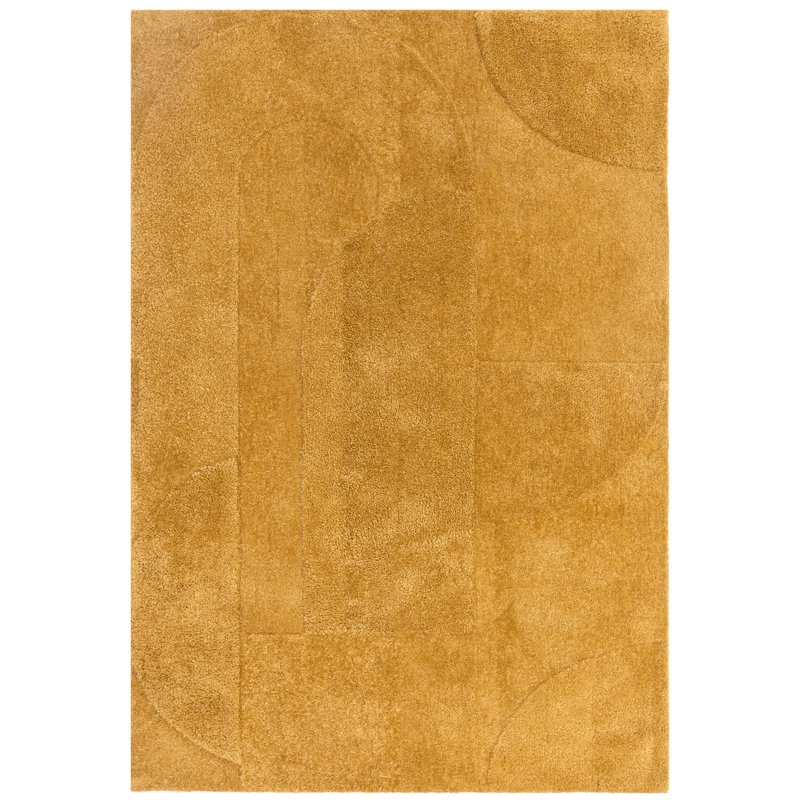 Claverton Cozy Geometric Tufted Yellow Area Rug, Rectangle 160 x 230cm