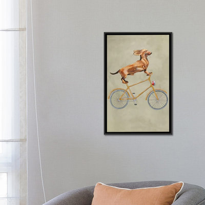 " Dachshund On Bicycle I " by Coco De Paris