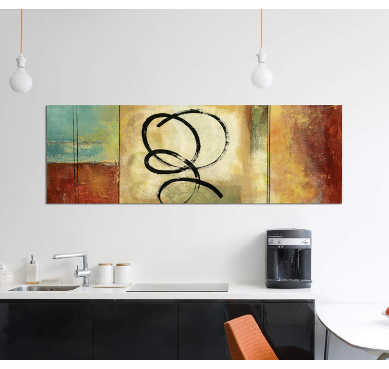 « tourbillons i » par pi studio, reproduction d’impression sur toile tendue, H 12 po x l 36 po x P 1,5 po