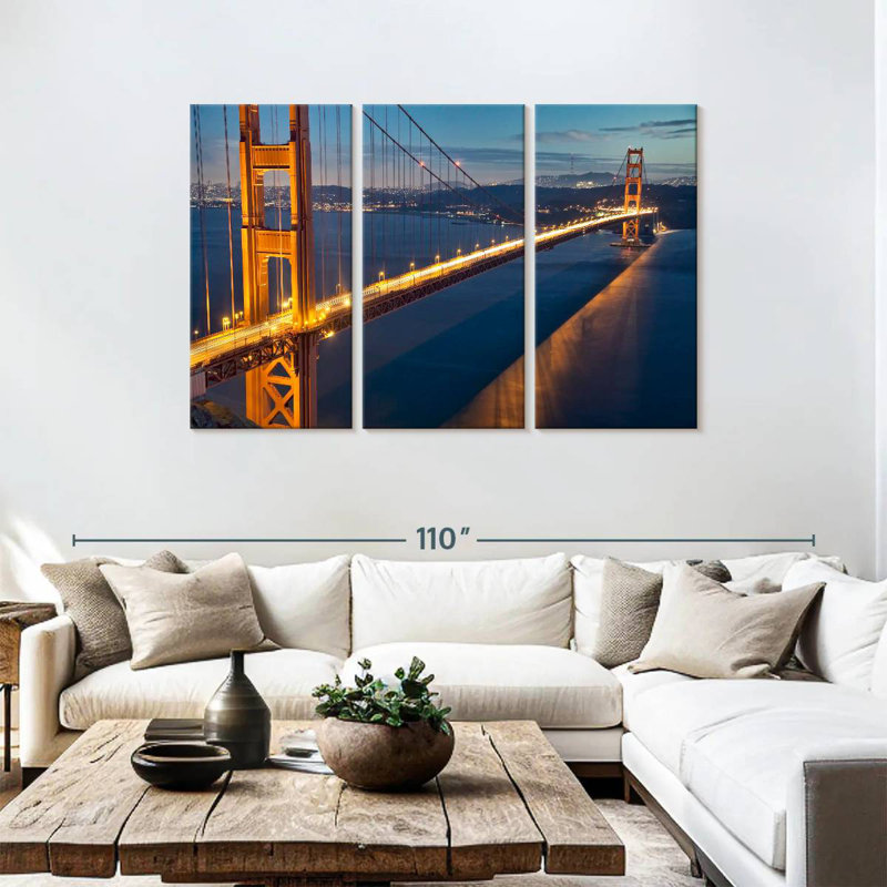 Lilie Golden Gate Bridge San Francisco After Dark, 48" H x 74" W