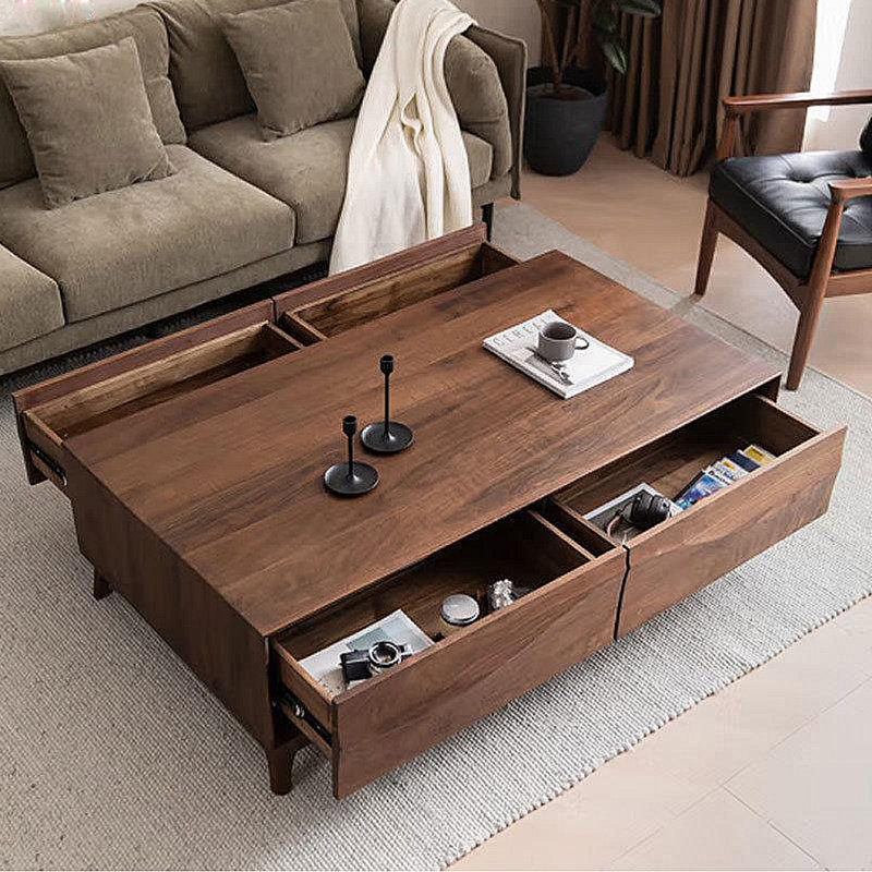 Simple leisure solid wood square coffee table, 16.93" H x 55.12" L x 29.53" W