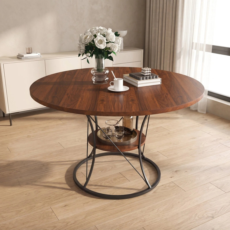Table de salle à manger extensible 43 po à 59 po, Noyer, Black