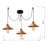 Modern Copper Chandelier with Adjustable Height, 45 x 9.4 inches | Metal Body, Wooden Base, 3 x E27 Sockets (Max 40 W) | Stylish Industrial & Scandinavian Design for Dining Room, Kitchen, or Living Space-658980168