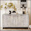 Accent Cabinet Farmhouse Style With 4 Decorative Hexagonal Doors, Perfect For Storage And Aesthetic Appeal
