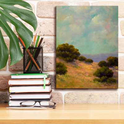 «Red Hill» par Alice Weil, art mural rouge sur toile Red Barrel Studio®