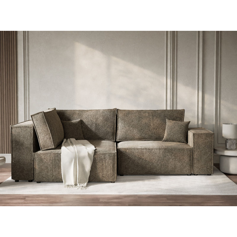4 Seater Reclining Corner Sectional, Left Hand Facing, Brown