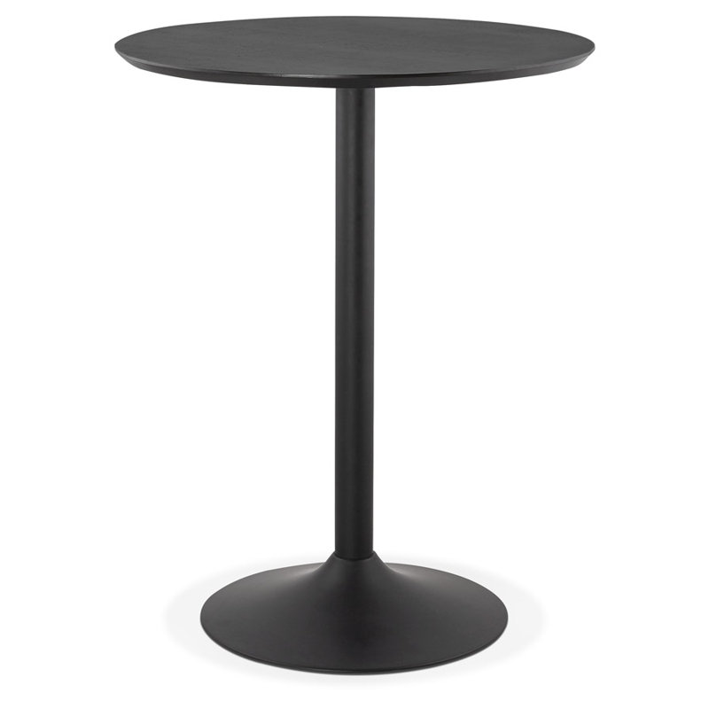 Luken Round Metal Base Dining Table, Black, 120" W x 120" L