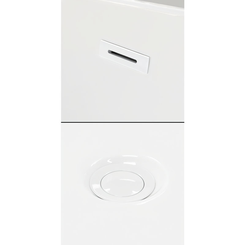 Dorrit 60" x 32" Freestanding Soaking Acrylic Bathtub, Shiny White