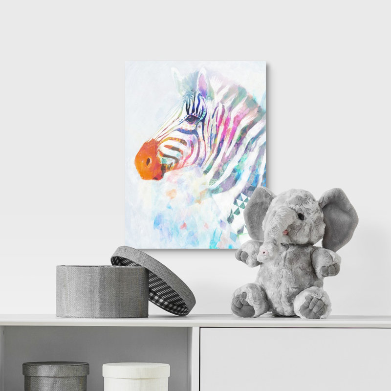 Art sur toile fluorescent zèbre i Silverman, Toile tendue, H 16 po x l 12 po x P 1,25 po