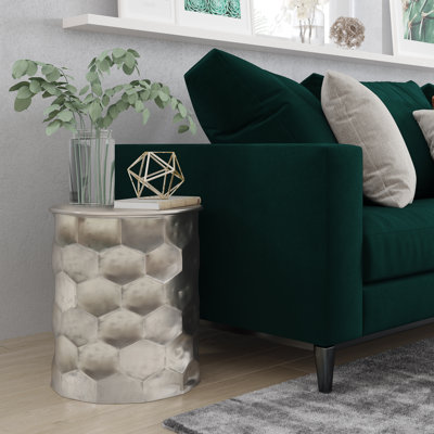 Table d'appoint ronde en métal avec plateau relevable amovible Whitney