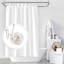 Crochets de rideau de douche Rose, 12 pièces Anneaux de rideau de douche à double glissement Anneau de crochet de douche décoratif en acier inoxydable antirouille avec résine Rose pour tringles de douche de salle de bain (blanc)