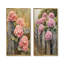 Farm Hydrangeas By The Fence I - Impression sur toile florale 2 panneaux-39343782-39343779