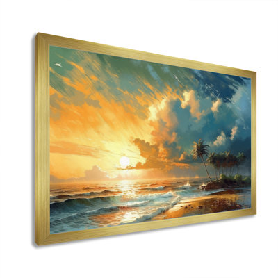 «Yellow and Blue Coastal Escapes», reproduction d'art mural plage