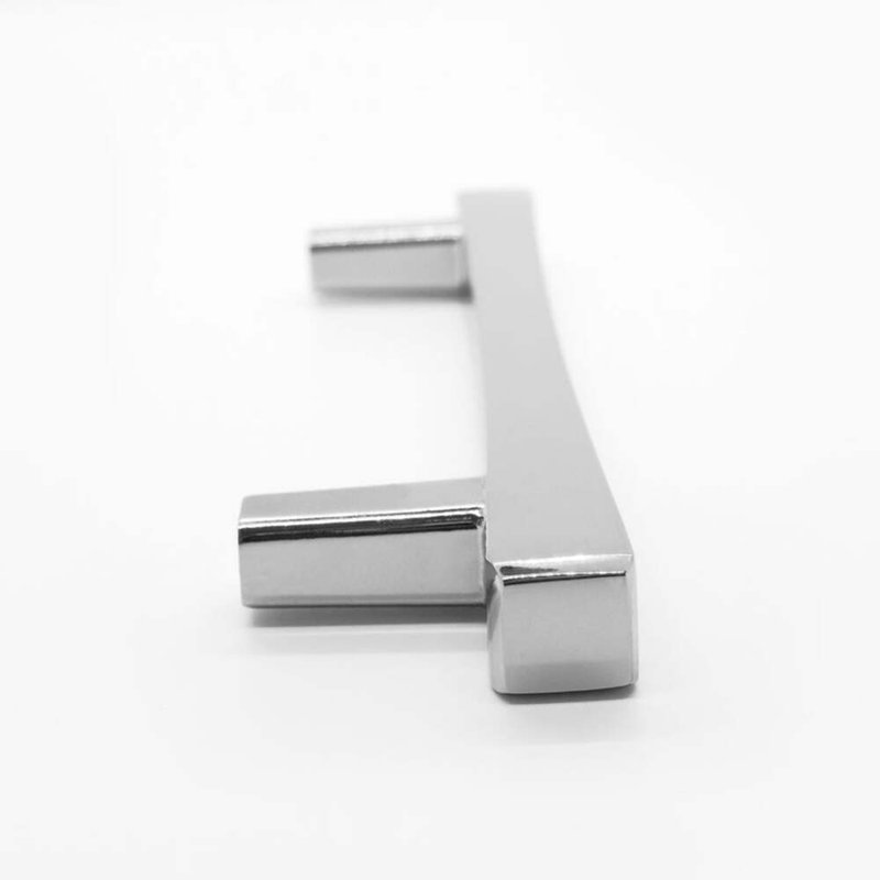 Poignée barre diamantée fuselée, Nickel poli, 8"