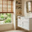 Meuble-lavabo mural 36 po avec 2 tiroirs et tiroir escamotable - Armoire de rangement murale avec lavabo en céramique à 3 trous pour salle de bain moderne-130385526