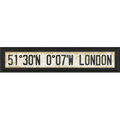 « london city coordinates », art textuel encadré
