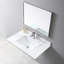Plateau de meuble-lavabo 37 po en pierre frittée dorée, avec lavabo sous-comptoir en céramique et trou pour robinet - choix de luxe