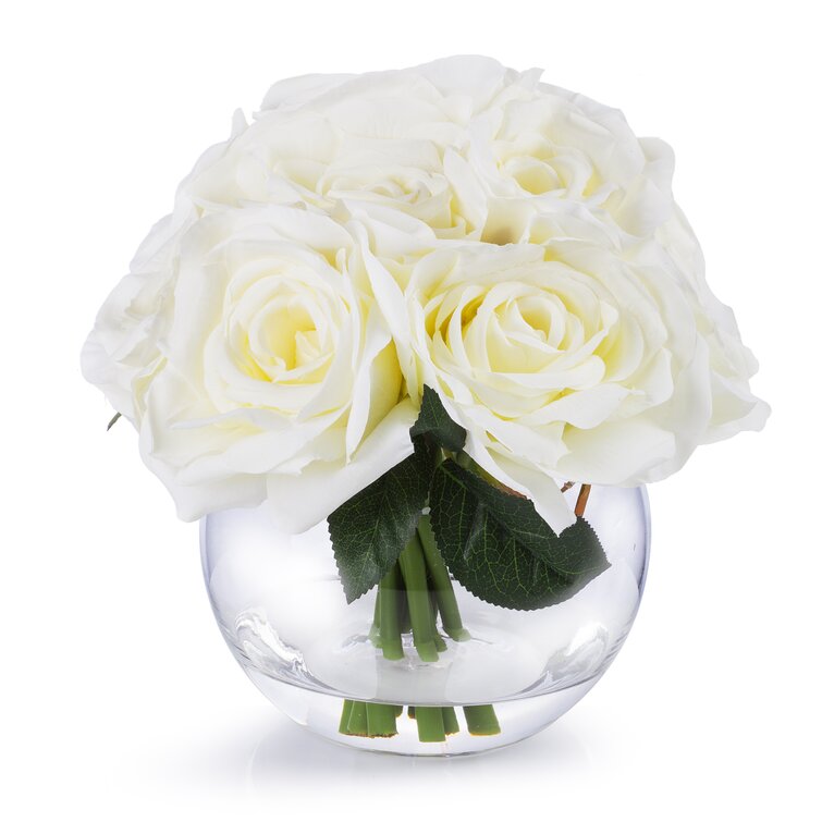 House of Hampton® Silk Roses Arrangement in Vase & Reviews | Wayfair