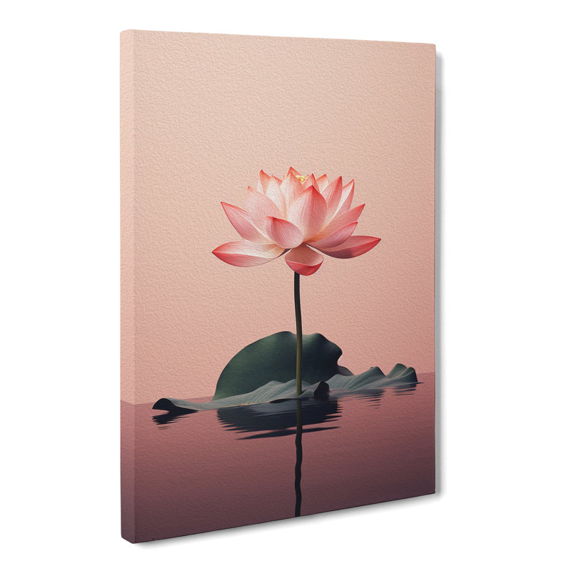 Lotus Flower Minimalism - Wrapped Canvas, 50cm H x 35cm W x 3cm D