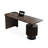 Black Rectangular Solid + Manufactured Wood with 2 drawers desk-109555053