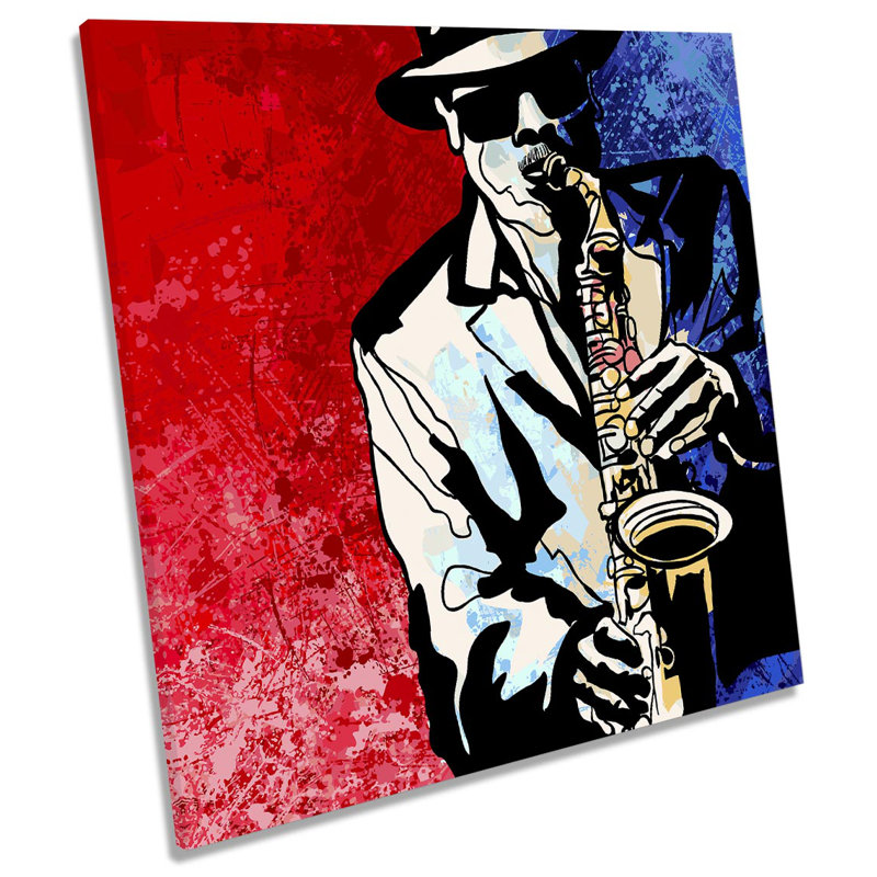 Z0177 Jazz Music Saxophone - Wrapped Canvas Print, 60cm H x 60cm W x 2cm D