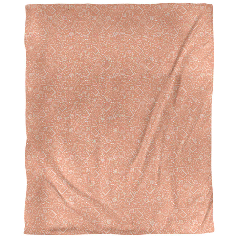 Housse de couette Katelyn Elizabeth Camouflage, Polyester brossé, Housse de couette pour très grand lit, Orange pâle / crème