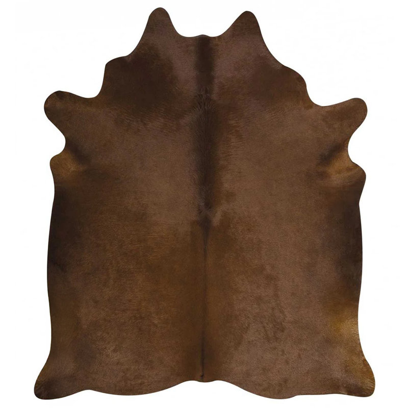Tapis brun en cuir de vache - tapis en cuir véritable, Nouveauté : 5 pi 6 po x 6 pi 6 po