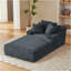 Très grande chaise longue d'intérieur, canapé rembourré en velours côtelé moderne, aucun assemblage requis, canapé-lit confortable pour le salon, le bureau-101293953