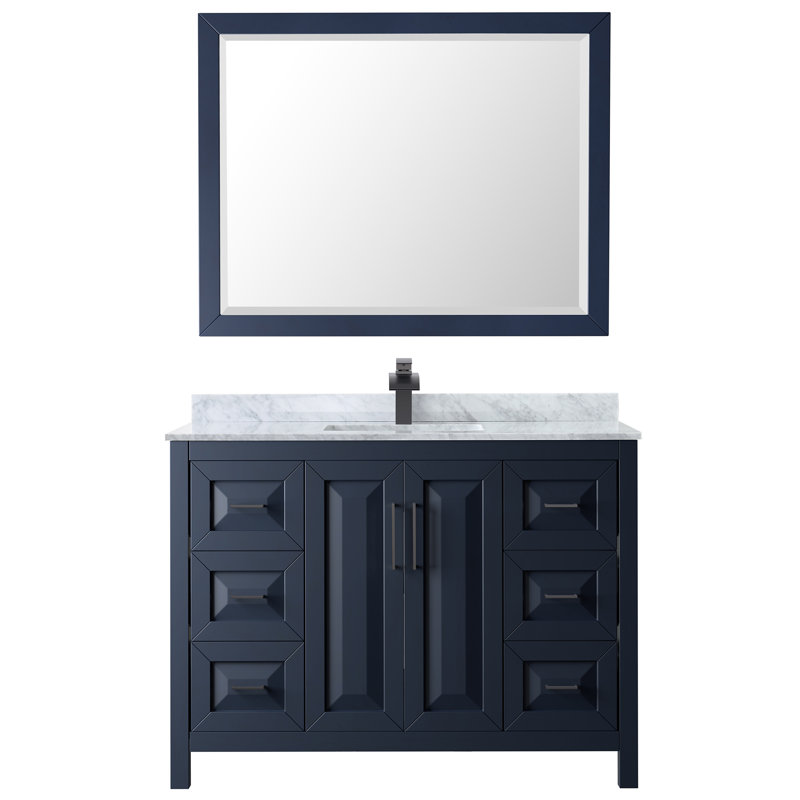 Daria 48'' W Single Vanity, Dark Blue, Matte Black