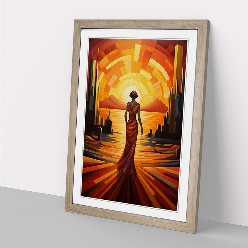 Single Picture Frame Print on Wood, 46cm H x 34cm W, Oak Framed