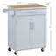 Îlot de cuisine avec chariot, tiroir, armoire de rangement et porte-serviettes, gris