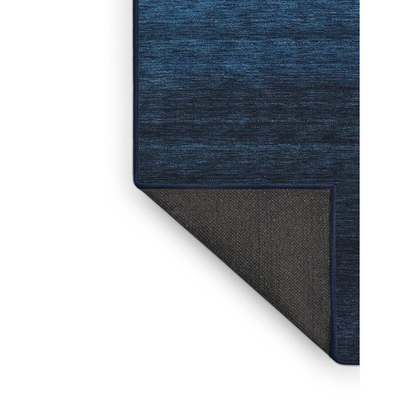 Tapis contemporain noir / bleu, Rectangle 7 pi x 10 pi