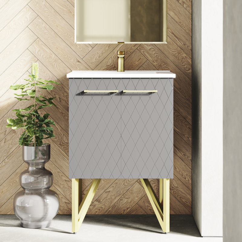 Meuble-lavabo de 24 po Annécy, Gris diamant