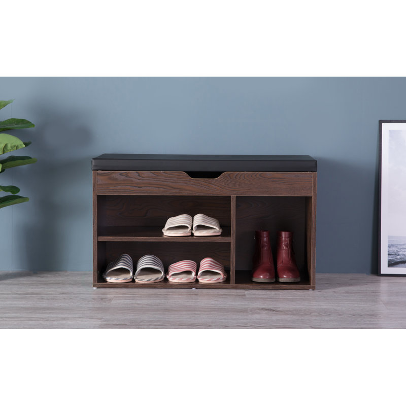 Upholstered Storage Bench, Brown