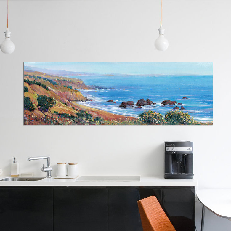 «Panoramic Ocean View II», reproduction d'impression sur toile tendue, H 12 po x l 36 po x P 1,5 po, Toile tendue