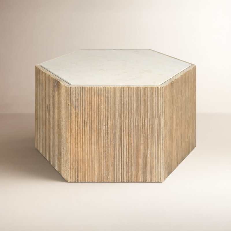 Tiney Marble End Table, 10" H x 20" W x 17" D