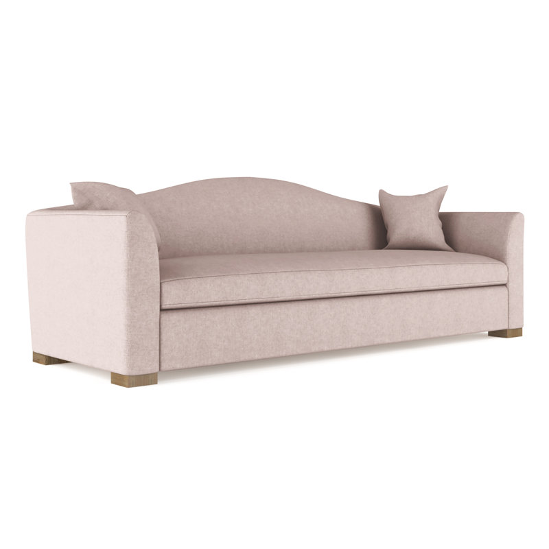 Horatio Camelback Taper Curved-Arm Sofa, 33" H x 108" W x 36" D, Weathered, Plush Velvet Blush