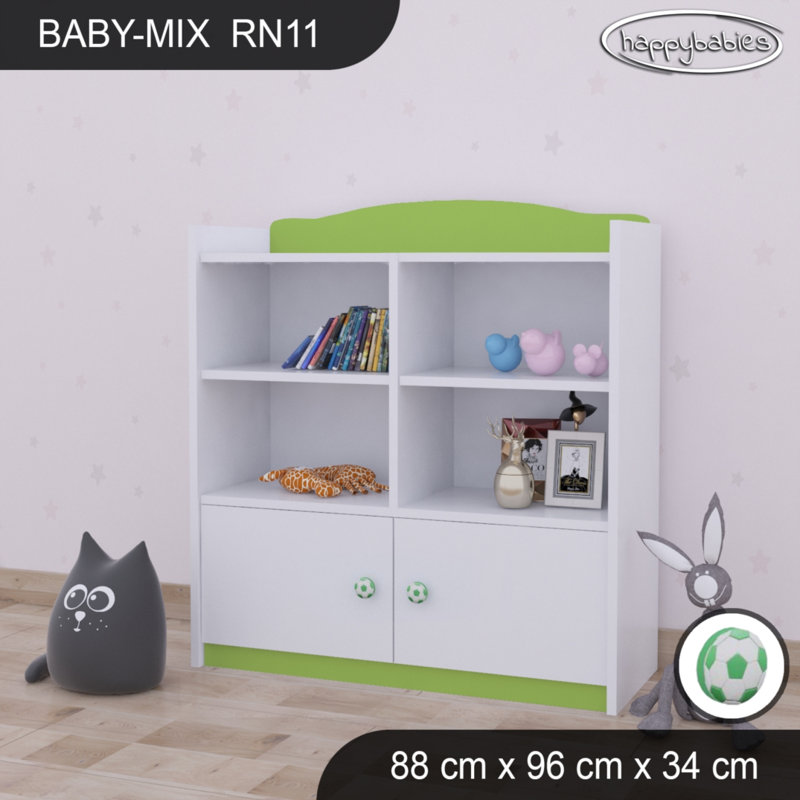 96cm H X 88cm W Kids Cube, White/Green/Green