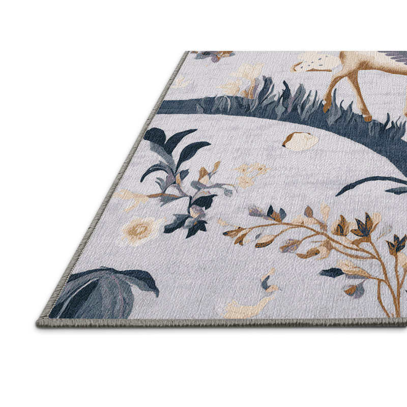 Tapis beige lavable à la machine, Rectangulaire 3 pi x 5 pi