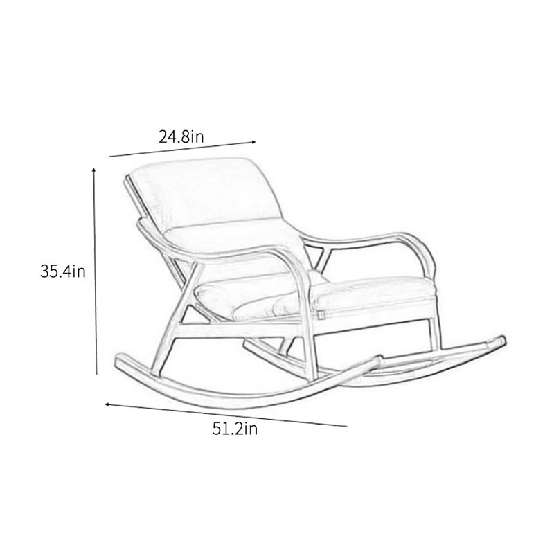 Chaise berçante en bois massif Nordic, Café crème