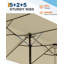 Grand parasol de patio de 15 pi avec base incluse, parasol de terrasse pour l'extérieur avec poignée à manivelle, parasol rectangulaire double face pour l'extérieur, le marché, le patio-964575407