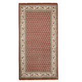 Hand Knotted Wool Area Rug in Red And Cream