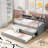 Wood Daybed with 2 Trundles, 3 Storage Cubbies-85450045
