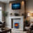 17 inch Freestanding Electric Fireplace Stove heater with 3D Flame effect,Classic Blue